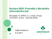 Horizon 2020: Poznatky z Národního informačního dne